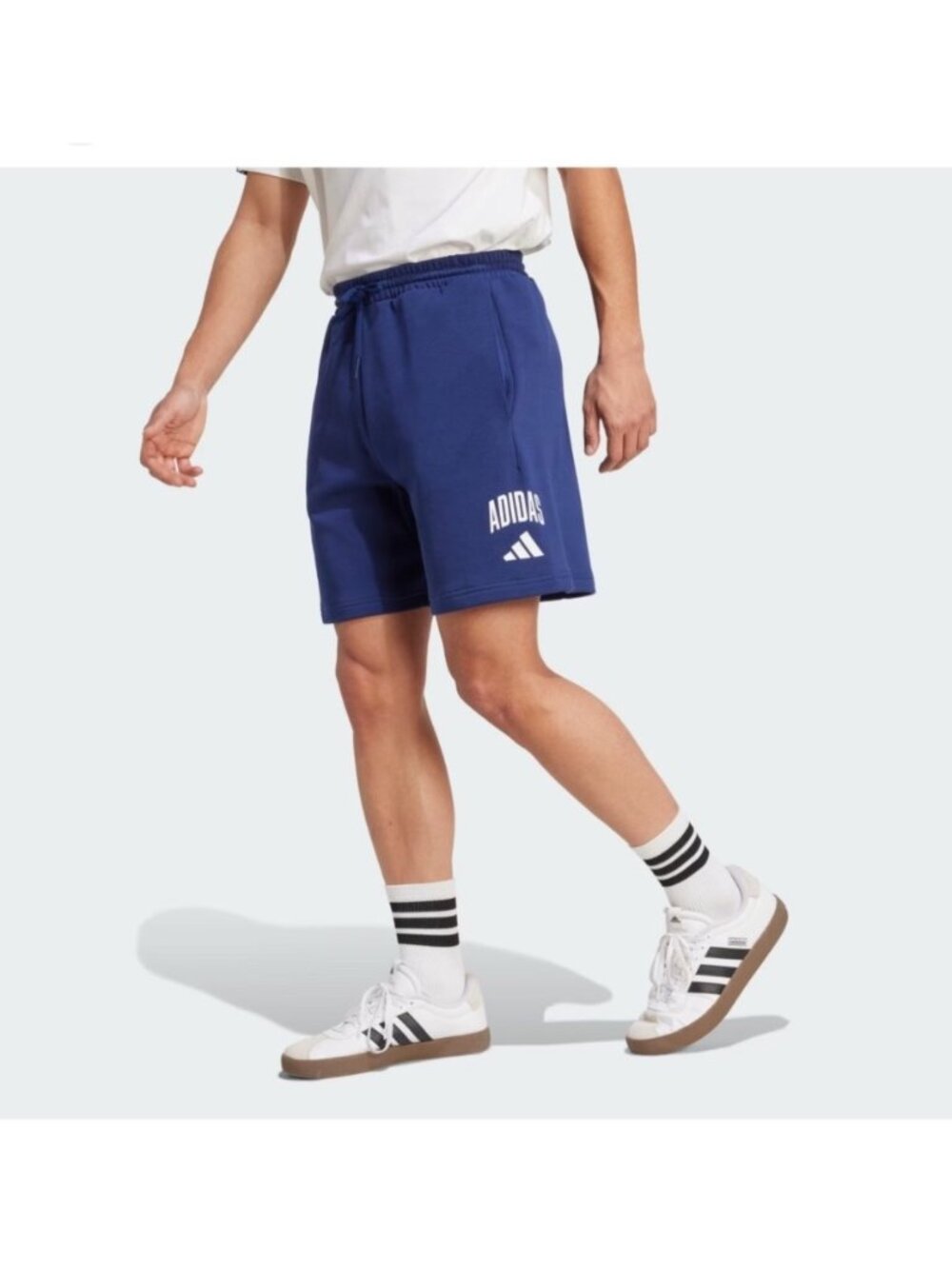 Adidas Blue Men Regular Fit Shorts 4XL 5" Inseam Mid-Rise Cotton Blend  athletic